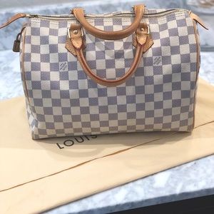 Authentic Louis Vuitton Speedy Bag Damier 30 White